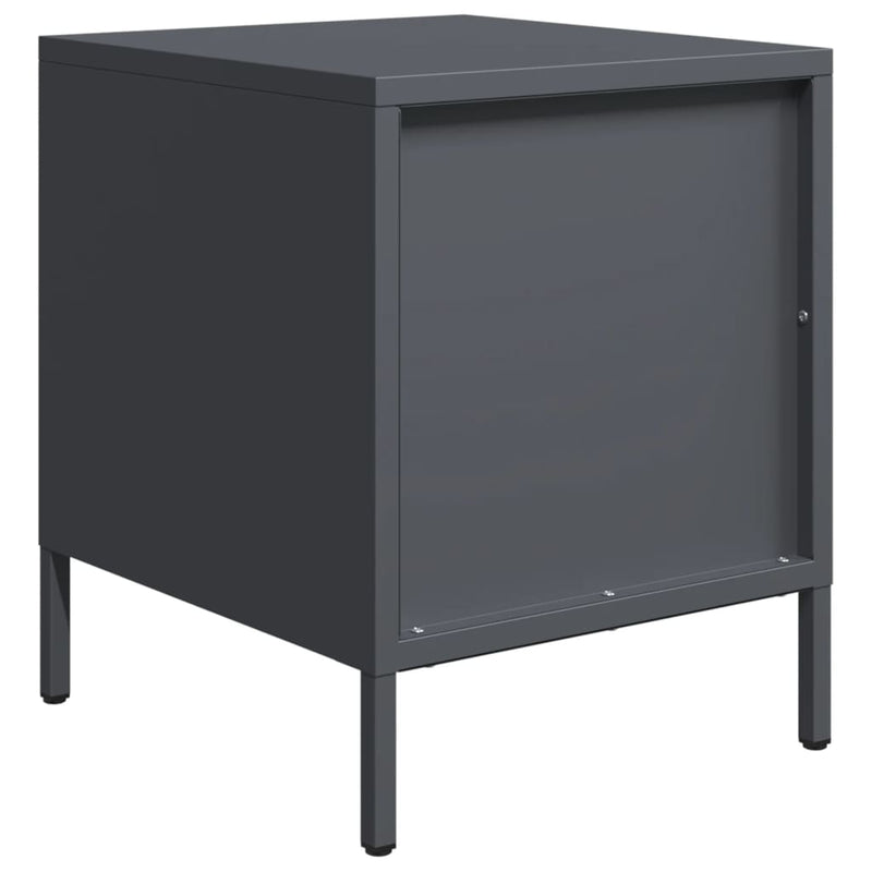 vidaXL 2 db antracitszürke acél éjjeliszekrény 35 x 39 x 43,5 cm