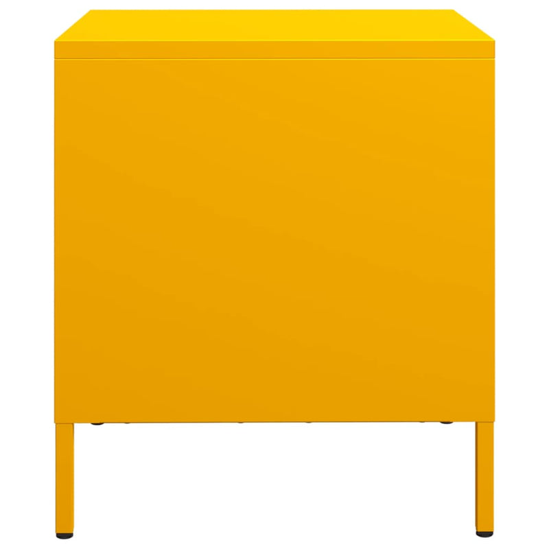 vidaXL 2 db mustársárga acél éjjeliszekrény 35 x 39 x 43,5 cm