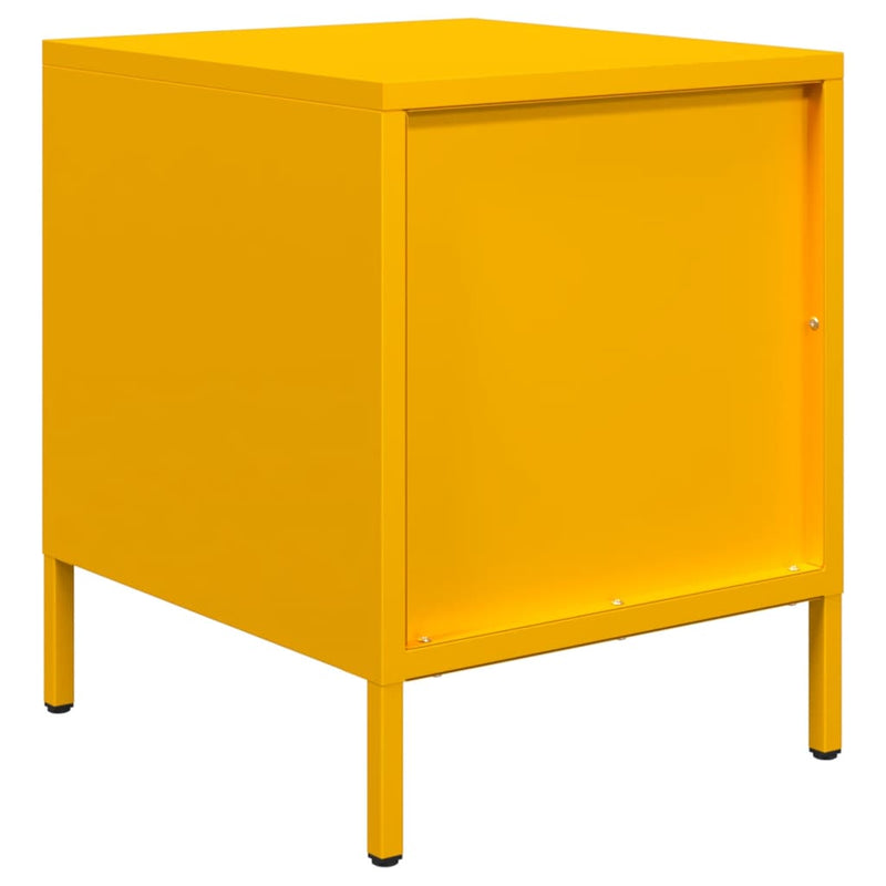 vidaXL 2 db mustársárga acél éjjeliszekrény 35 x 39 x 43,5 cm