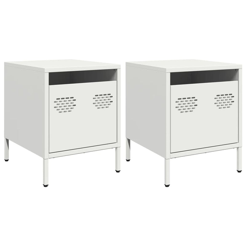 vidaXL 2 db fehér acél éjjeliszekrény 35 x 39 x 43,5 cm