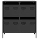 vidaXL fekete hidegen hengerelt acél tálalószekrény 68,5x39x72 cm