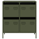 vidaXL olívazöld hidegen hengerelt acél tálalószekrény 68x39x73,5 cm