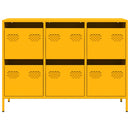 vidaXL mustársárga hideghengerelt acél tálalószekrény 101,5x39x73,5 cm