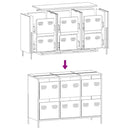 vidaXL mustársárga hideghengerelt acél tálalószekrény 101,5x39x73,5 cm