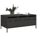 vidaXL fekete hidegen hengerelt acél dohányzóasztal 101,5x50x43,5 cm