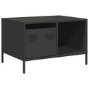 vidaXL fekete hidegen hengerelt acél dohányzóasztal 68,5x50x43,5 cm