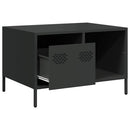 vidaXL fekete hidegen hengerelt acél dohányzóasztal 68,5x50x43,5 cm