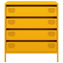 vidaXL mustársárga hidegen hengerelt acél tálalószekrény 68x39x73,5 cm