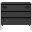 vidaXL fekete hidegen hengerelt acél tálalószekrény 68x39x58,5 cm