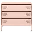 vidaXL rózsaszín hidegen hengerelt acél tálalószekrény 68x39x58,5 cm