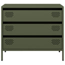 vidaXL olívazöld hidegen hengerelt acél tálalószekrény 68x39x58,5 cm