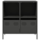 vidaXL fekete hidegen hengerelt acél tálalószekrény 68,5x39x72 cm