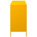vidaXL mustársárga hideghengerelt acél tálalószekrény 101,5x39x73,5 cm