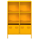 vidaXL mustársárga acél tálalószekrény 68 x 39 x 103,5 cm