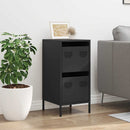 vidaXL fekete hidegen hengerelt acél tálalószekrény 35 x 39 x 73,5 cm