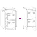 vidaXL fekete hidegen hengerelt acél tálalószekrény 35 x 39 x 73,5 cm