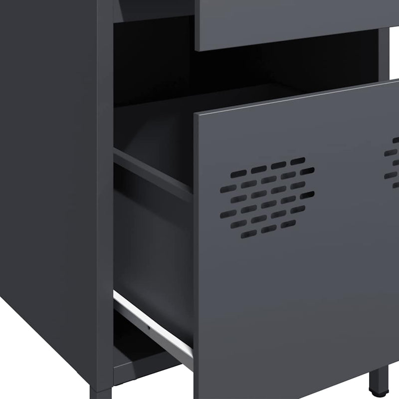 vidaXL antracit hidegen hengerelt acél tálalószekrény 35x39x73,5 cm