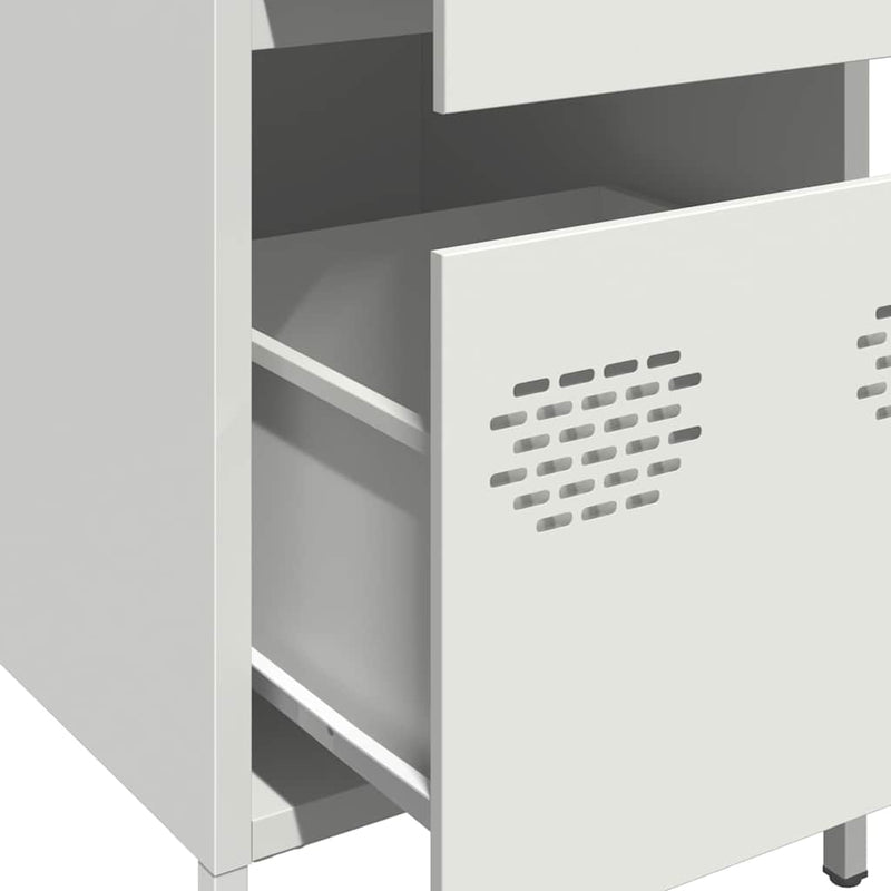 vidaXL fehér hidegen hengerelt acél tálalószekrény 35x39x73,5 cm