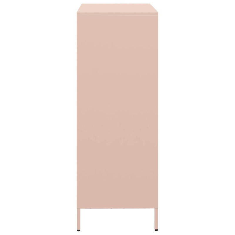 vidaXL rózsaszín acél tálalószekrény 68 x 39 x 103,5 cm