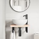 vidaXL acél és tömör bükkfa falra szerelhető mosdópolc