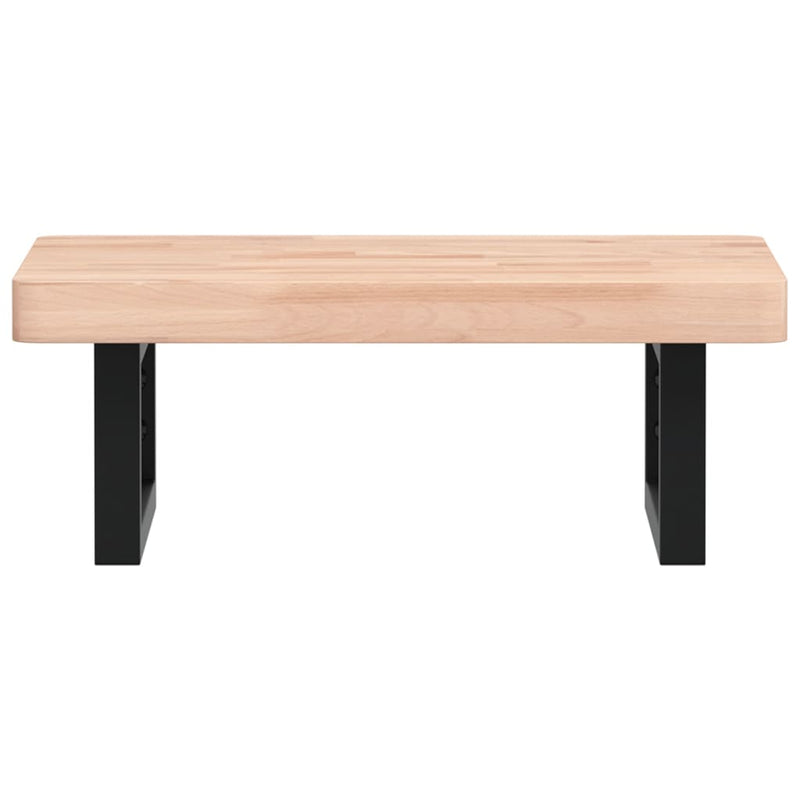 vidaXL acél és tömör bükkfa falra szerelhető mosdópolc