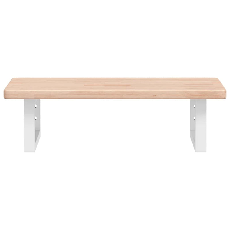 vidaXL acél és tömör tölgyfa falra szerelhető mosdópolc