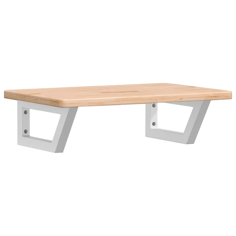 vidaXL acél és tömör tölgyfa falra szerelhető mosdópolc