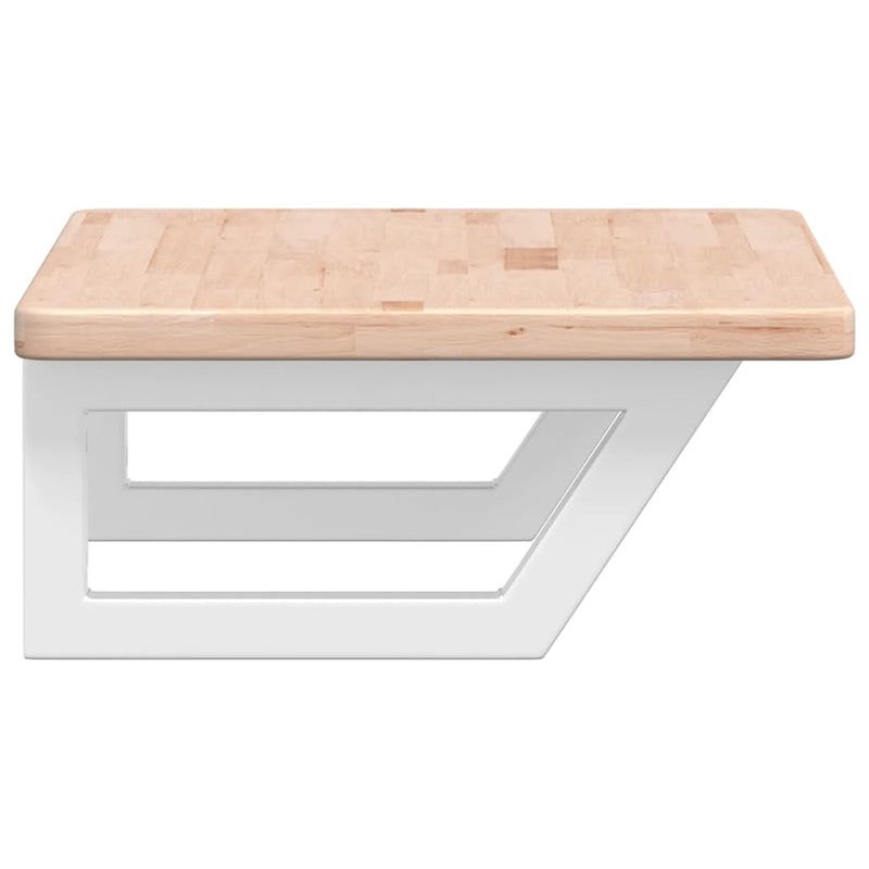 vidaXL acél és tömör tölgyfa falra szerelhető mosdópolc