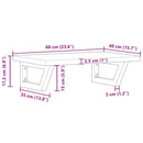 vidaXL acél és tömör tölgyfa falra szerelhető mosdópolc