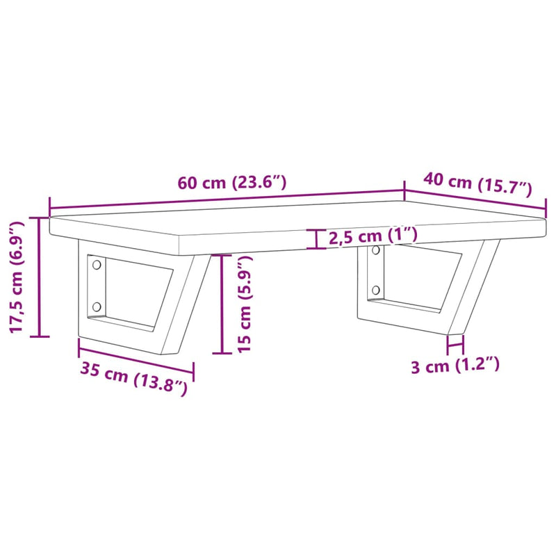 vidaXL acél és tömör tölgyfa falra szerelhető mosdópolc