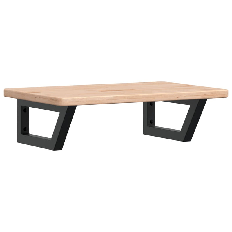 vidaXL acél és tömör tölgyfa falra szerelhető mosdópolc