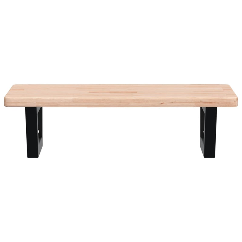 vidaXL acél és tömör tölgyfa falra szerelhető mosdópolc