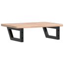 vidaXL acél és tömör tölgyfa falra szerelhető mosdópolc