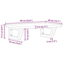 vidaXL acél és tömör tölgyfa falra szerelhető mosdópolc