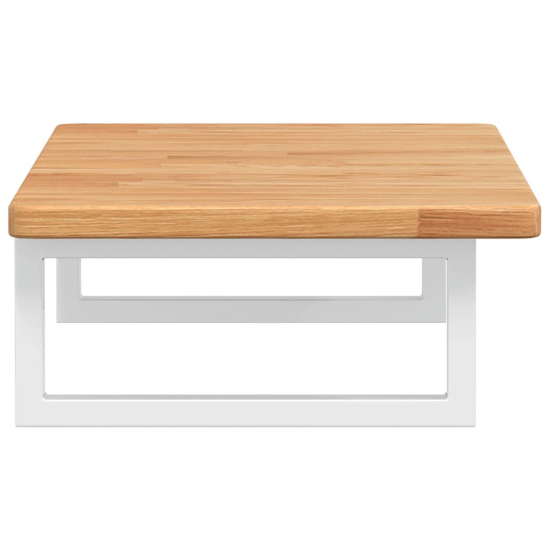 vidaXL acél és tömör tölgyfa falra szerelhető mosdópolc