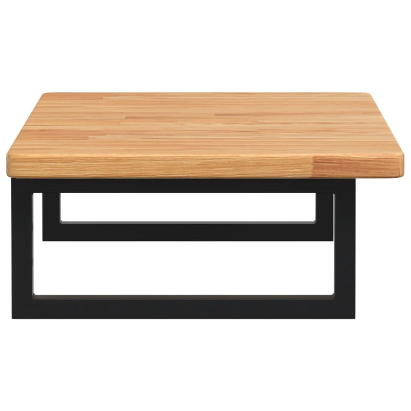 vidaXL acél és tömör tölgyfa falra szerelhető mosdópolc