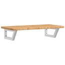 vidaXL acél és tömör tölgyfa falra szerelhető mosdópolc