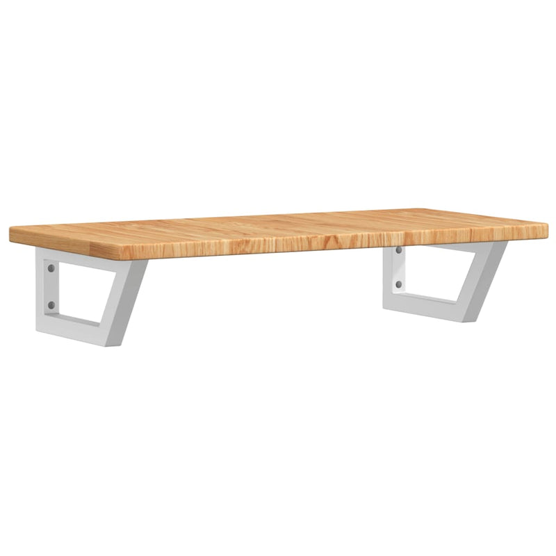 vidaXL acél és tömör tölgyfa falra szerelhető mosdópolc