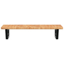 vidaXL acél és tömör tölgyfa falra szerelhető mosdópolc