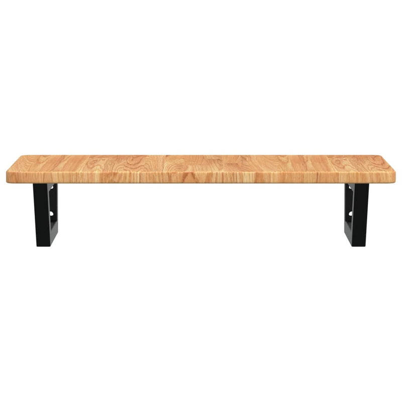 vidaXL acél és tömör tölgyfa falra szerelhető mosdópolc