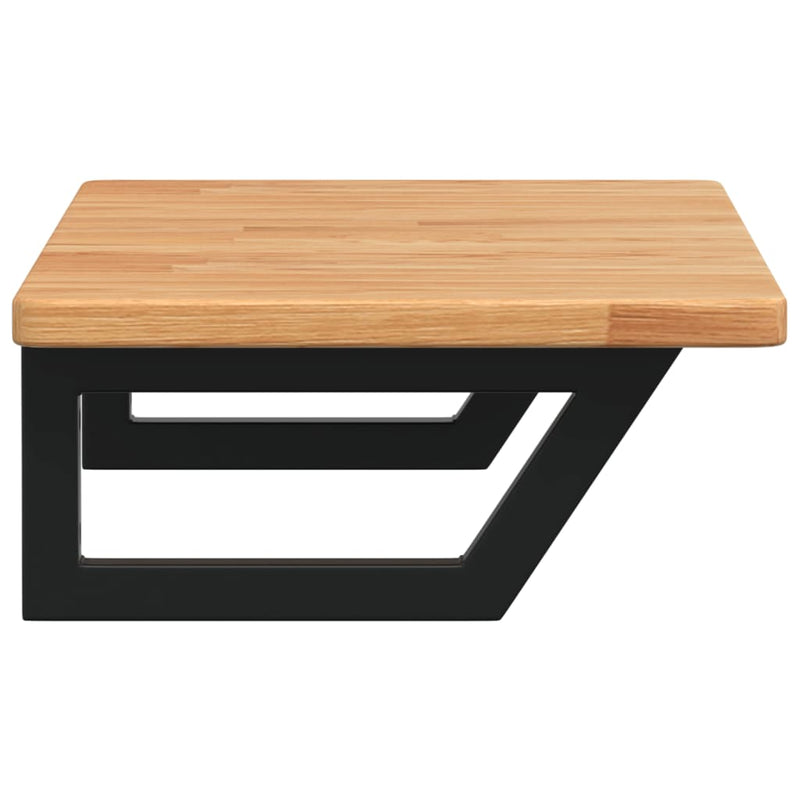 vidaXL acél és tömör tölgyfa falra szerelhető mosdópolc