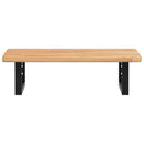 vidaXL acél és tömör tölgyfa falra szerelhető mosdópolc