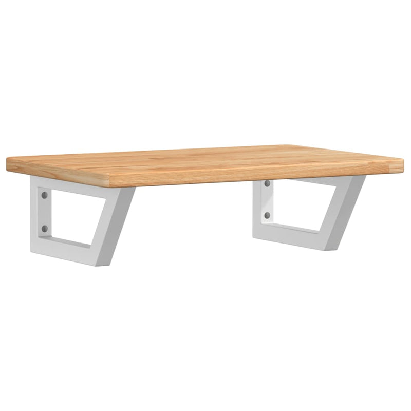 vidaXL acél és tömör tölgyfa falra szerelhető mosdópolc