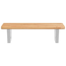 vidaXL acél és tömör tölgyfa falra szerelhető mosdópolc