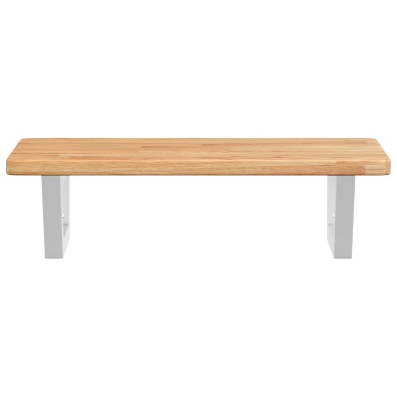 vidaXL acél és tömör tölgyfa falra szerelhető mosdópolc