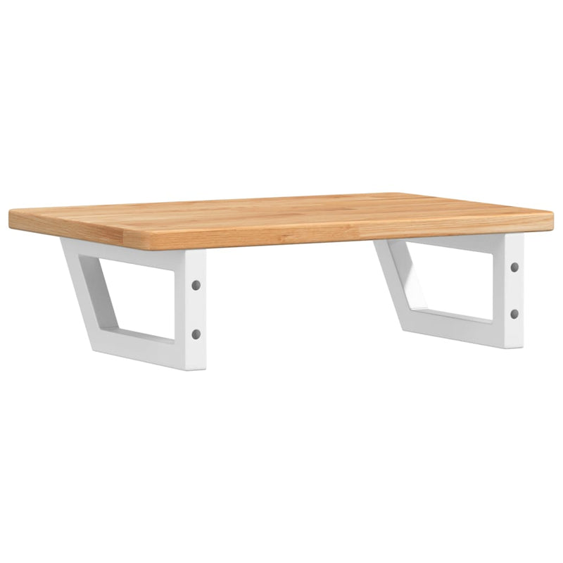 vidaXL acél és tömör tölgyfa falra szerelhető mosdópolc