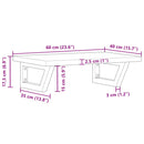 vidaXL acél és tömör tölgyfa falra szerelhető mosdópolc