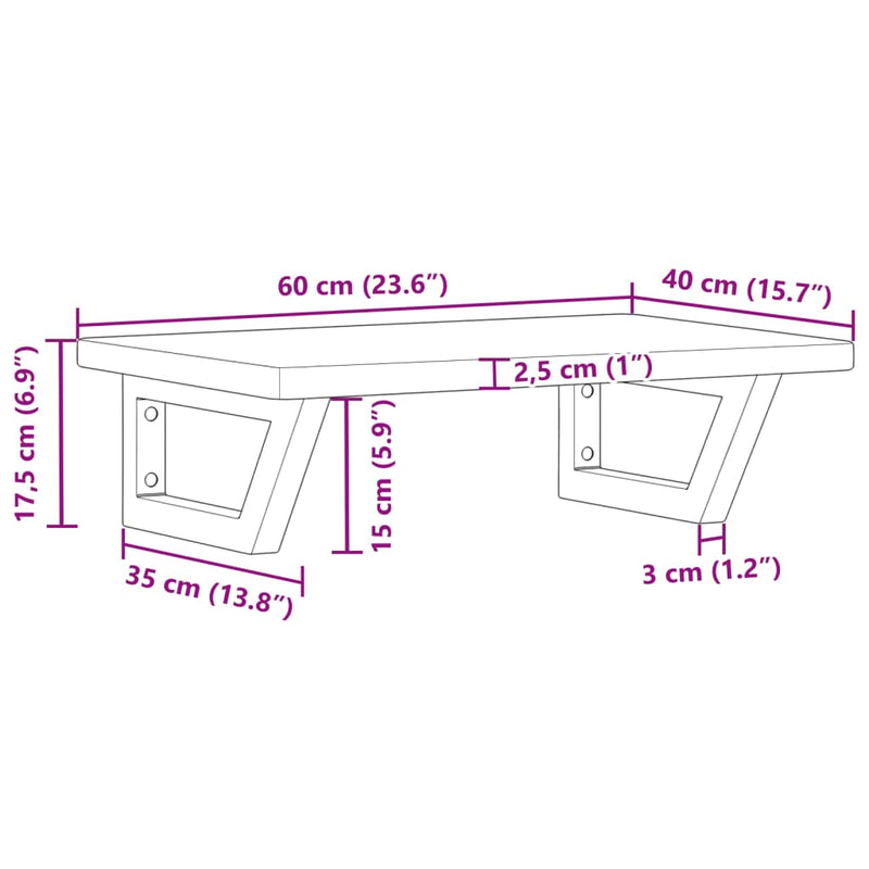 vidaXL acél és tömör tölgyfa falra szerelhető mosdópolc