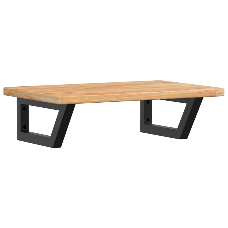 vidaXL acél és tömör tölgyfa falra szerelhető mosdópolc