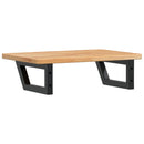 vidaXL acél és tömör tölgyfa falra szerelhető mosdópolc